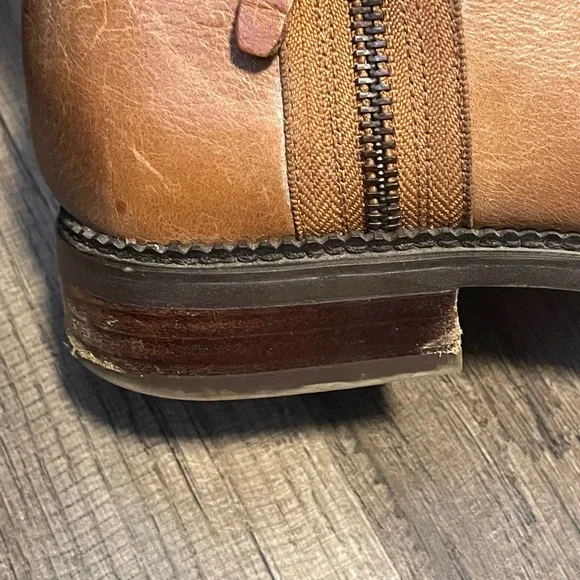 Franco Sarto Halford Leather Ankle Boots Brown Side Zip Women's Size 7.5M - Picture 12 of 16